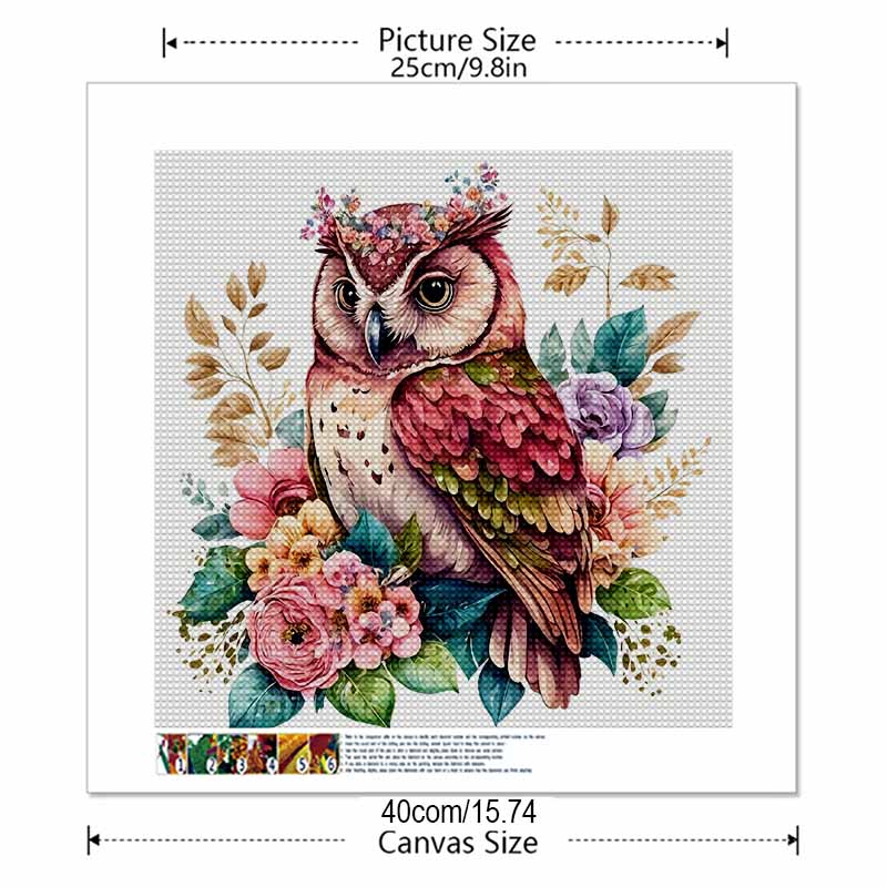 New Arrival 5D DIY Full Circle Diamond Painting "Painted Owl" Embroidery Cross Stitch Home Decor Gift