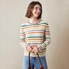 Commend Boca Women's Striped Round Neck Cashmere Sweater