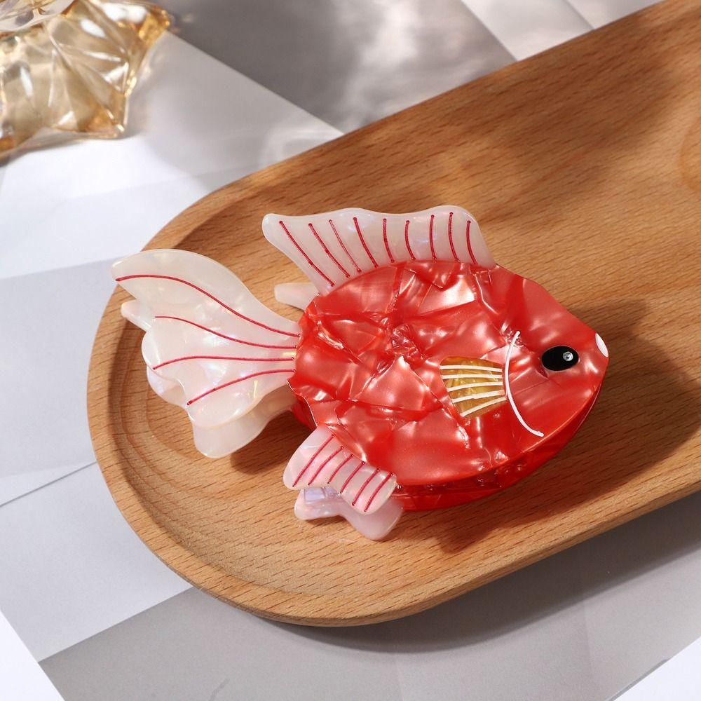 Acetate Fish Hair Claw Jaw Clamp Acetate Shark Clip Cute Fish Hair Clip Daily Styling