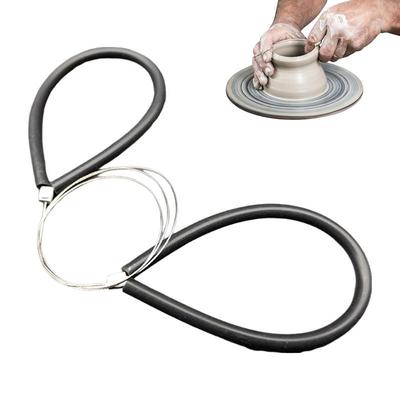 Pottery Mud Cutting Line Stainless Steel Wire Polymer Clay Cutter Rubber Handle Mud Cutter DIY Ceramic Mud Plate Forming Tool