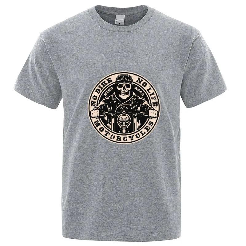 Bavlněné tričko s krátkým rukávem Motocyklový závislák Píst Lebka Tričko Pánské Hip Hopové Tričko Cool Trička Harajuku Streetwear Móda