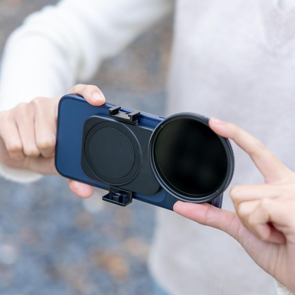 JJC Upgraded Magnetic Smartphone Lens Filter Adapter 67mm Variable ND Filter Kit Magsafe Compatible Fits iPhone 14 Pro Lens Filter Holder with Screw