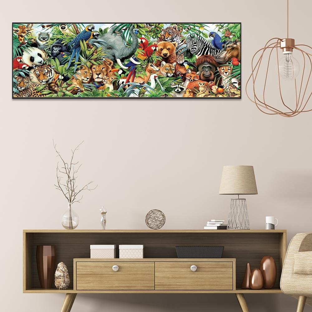 Pittura Diamante Animale Fai da Te Elefante, Panda, Tigre, Leone Trapano Rotondo Completo Kit Mosaico Diamante Punto Croce Decorazione Arte Murale Casa