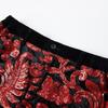 PYJTRL Mens Fashion Shiny Sequin Floral Pattern Pants Expandable Waist Trousers