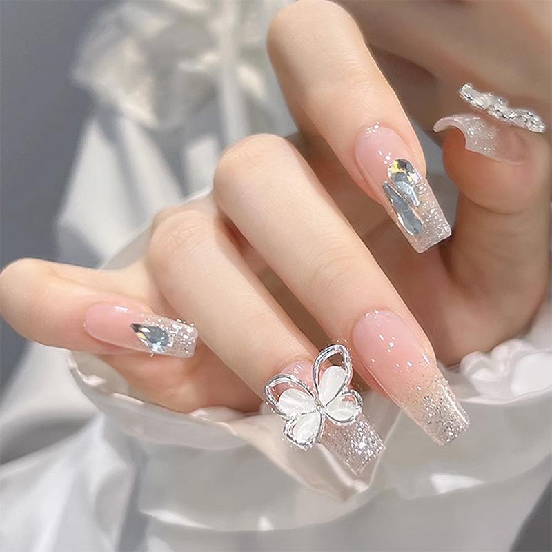 3Pcs Diy Nail Art Decoration 3D Cat'S Eye Butterfly Nail Art Charm  Nail Drill For Manicure Design Accessory