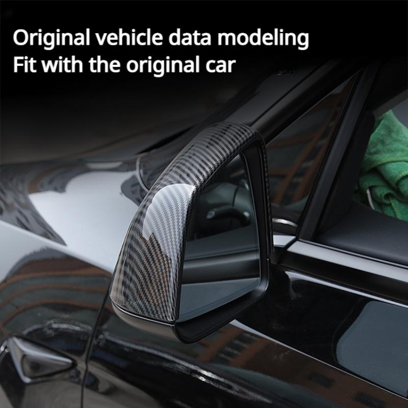 Rear Mirror Stickers for Tesla Model Y Carbon Fiber ABS Rearview Mirror Side Cover Decor Car Modification for Model Y 2020-2025