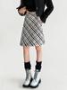 Petite Women's Retro Plaid High-Waisted A-Line Mini Skirt - Slimming, Versatile, Elegant