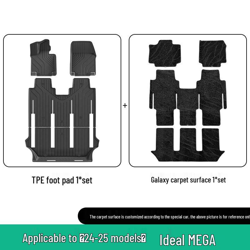 Eco-Friendly TPE Floor Mats for 2024-2025 Li Auto MEGA Car, Vehicle-Specific and Trunk Mats.