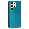 For Samsung Galaxy S24 Ultra Case Magnetic Closing Leather Calf Textured Phone Cover