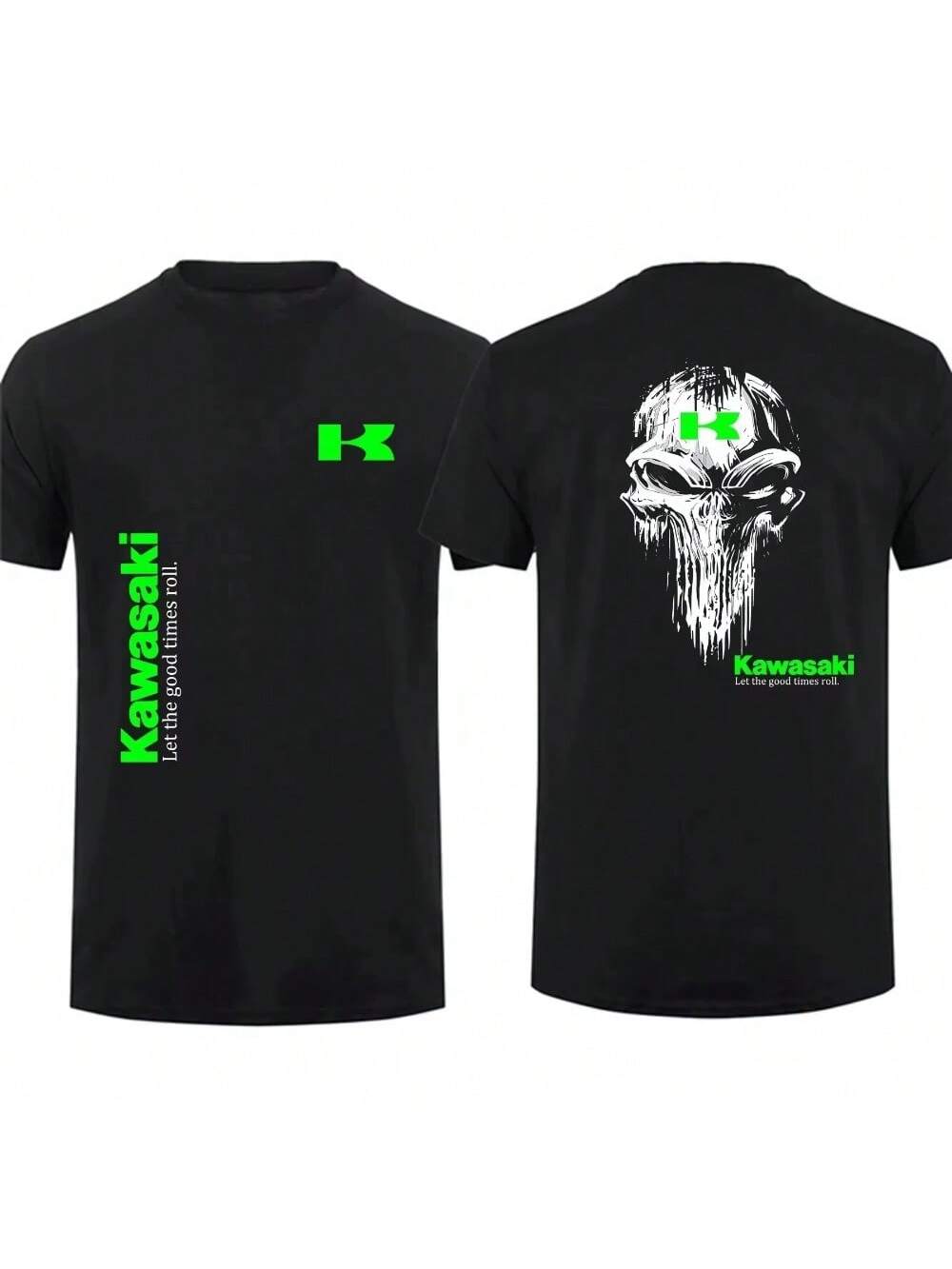 

Men Women T Shirt Casual Kawasaki Racing Tshirt Team Demon Claw T-Shirt Graphic Oversized Sports Tops Breathable Streetwear XXXXXL чёрный