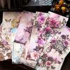 40PCs Vintage Scrapbooking Background Paper Decorative Diary Album Craft DIY Supplies Material Paper Floating Dream Flower