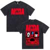 Japanese Anime Akira Washed Vintage T Shirt Science Fiction Cartoon Movie Shotaro Kaneda T-shirt Gothic Cotton Oversized T-shirts