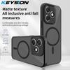 KEYSION Magnetic Phone Case for for HONOR X8d Silicone+PC Matte Translucent Clear Shockproof Back Cover for Huawei Honor X8D