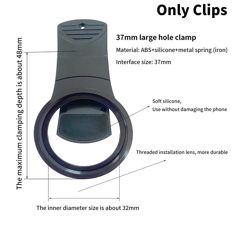 

Универсальный зажим для объектива Зажим для объектива телефона для 37 мм 52 мм CPL Широкоугольный Зум Рыбий глаз Макро Фильтр Зажим для объектива для iPhone Все смартфоны чёрный