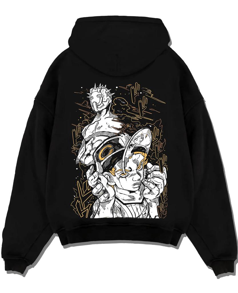 Dio Hoodie JoJo’s Bizarre Adventure Villain Retro Art Hoodie Black Printed Men Women Sweatshirt Oversized Pullover Tracksuit Female Male Clothing