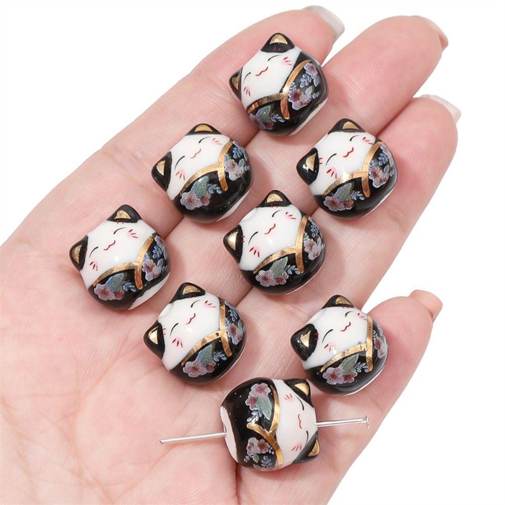 Kitty Maneki-neko Beads Cat DIY Jewelry Accessory Fashion Plutus Cat Beads  DIY Jewelry