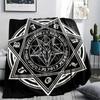 1 ks Flanelová deka s potiskem symbolu Satana, Vysoká kvalita, Pro všechna roční období, Domácí dekorace, Teplo a pohodlí, Perfektní pro vánoční dárky