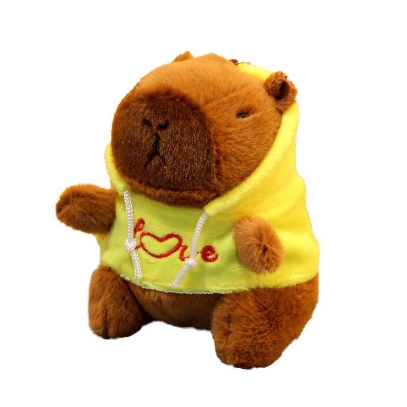 Capybara Hoodie Plush Toy Stuffed Animal Keychain Backpack Charm Matching Couple Gift for Children