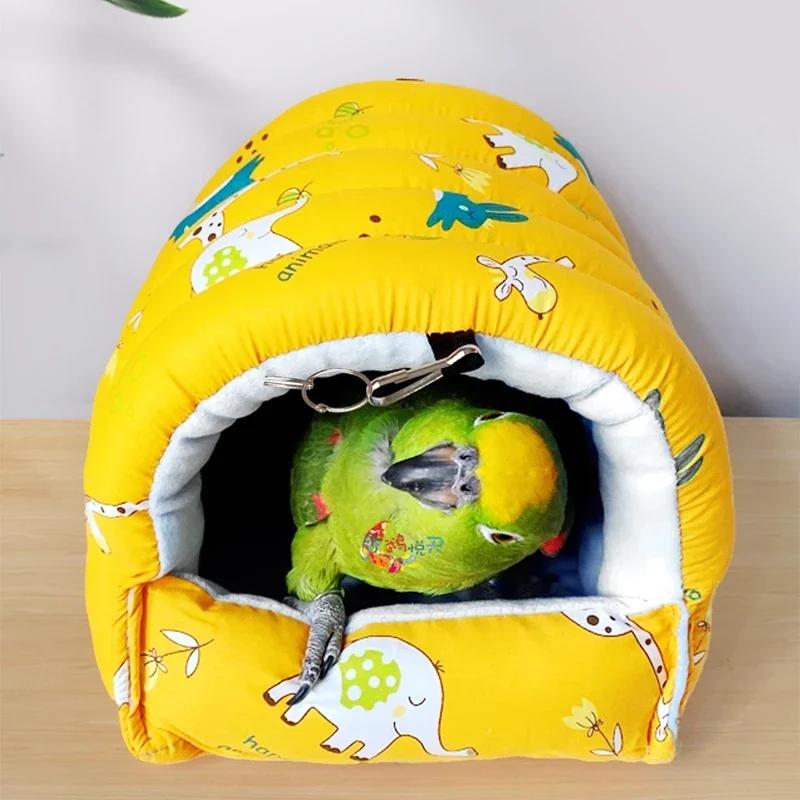 1 pezzo Stampa Carina Uccello Letto Gabbia Mini Coniglio Scoiattolo Tappetino Porcellino d'India Nido Hamster Casa Piccolo Animale Letto per Dormire Gabbia Sospesa per Animali Domestici