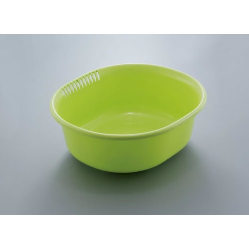Made In Japan Oval Washing Tub, 5.3L Capacity, for Washing and Soaking Dishes, Vegetables, and Fruits (Green)