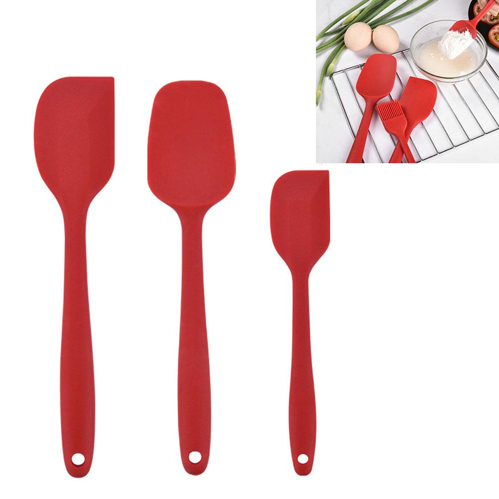3 Pcs Food Grade Silicone Spatulas Set Heat Resistant Non Stick Spatula Kitchen Utensils for Cooking Baking