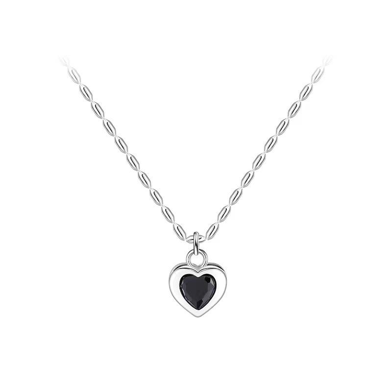 2023 New Light Luxury Women's 925 Sterling Silver Heart Necklace with Clavicle Chain