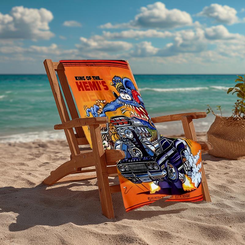 Rat Fink Power Fashion Beach Towel: Ideal for Summer Adventures Soft, absorbent and quick drying suitable for swimming and bathing