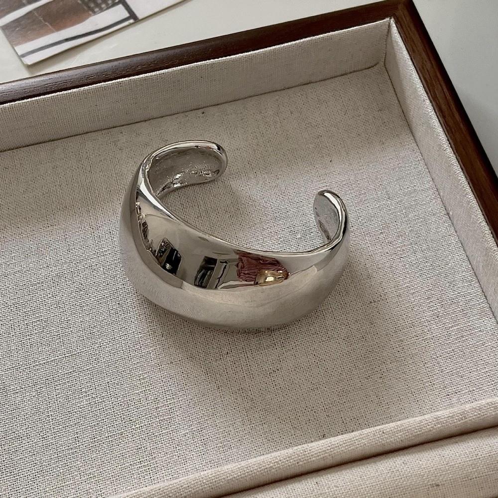 Exaggerated Curve Wide Open Bangle Geometric Women's Wrist Jewelry  Mother's Day Gift