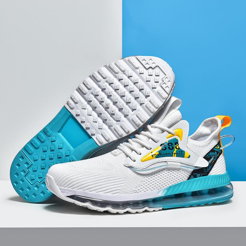 Large Size Sneakers Men's Summer Knitted Breathable Running Shoes New Fashion Air Cushion Mens