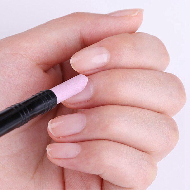 Dubbele nagelriemverwijderaar Pusher Head Quartz Scrubs Stone Pen Stick Grits Manicure Polish Pedicure