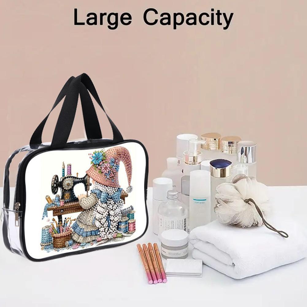 DIY Diamond Art Crystal Rhinestone Cosmetic Bag Large Capacity Diamond Dot Diamond Storage Pack for Cash Carry Daily Use Travel