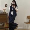 New Plus Size Waist-Cinching Wide-Leg Pants Set: Fashionable Summer Short-Sleeved Vest & Versatile Shirt