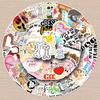 50 Sheets Pet-Themed Graffiti Stickers: Cartoon Phrases for Phone and Stationery Decoration.