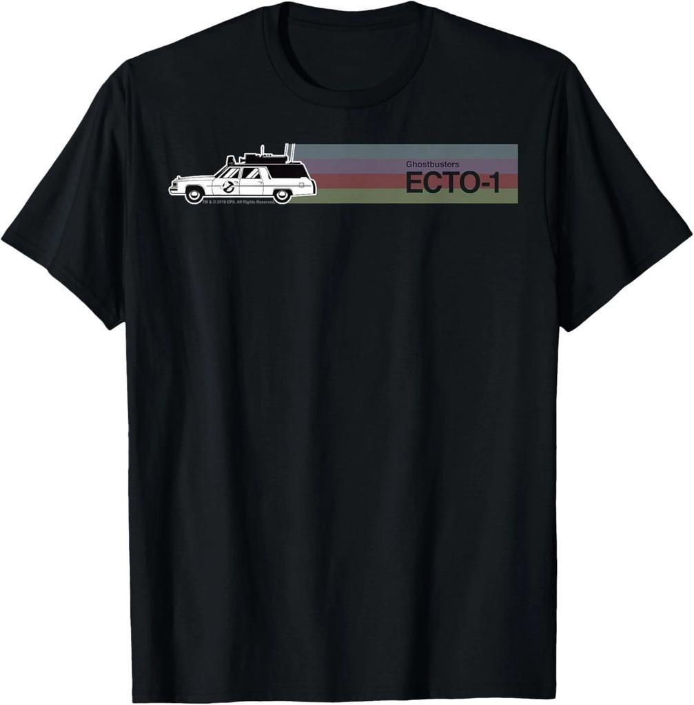 Ghostbusters ECTO-1 Färgstark Randig Regnbågsporträtt T-shirt