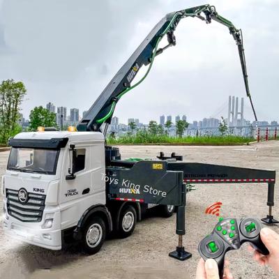 Huina 1/18 Rc Cement Pump Truck Lights 11 Channel Semi-Alloy Remote Control Engineering Electric Rotary Truck Kids Toys Gifts