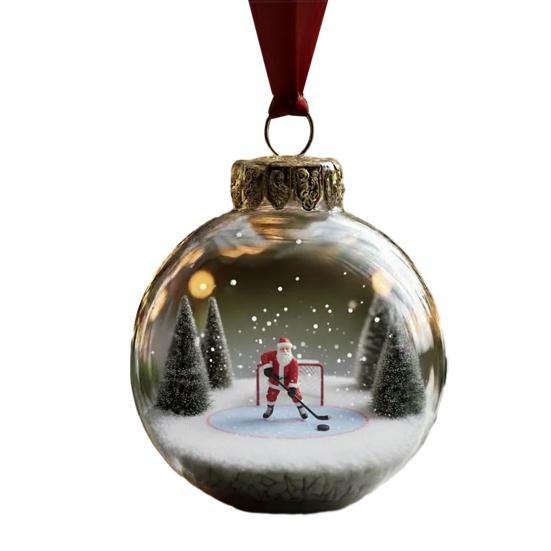 Bombka Szklana Stadion Świętego Mikołaja Ozdoba Wisząca na Choinkę z Motywem Sportowym Świąteczna Dekoracja Domu