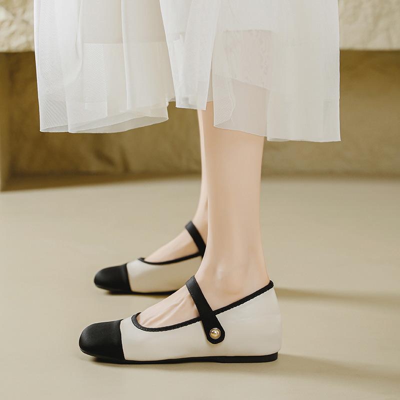 

Маленький внутренний подъем 5 см, одинарная обувь, женская весенне-осенняя обувь, балетки с мелким вырезом, туфли Мэри Джейн, маленький размер 33 39