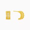 Satin Light Passepartout Fringed Pendant Necklace Filigree Diamond Stud Earrings Gold Lace Open Ring Women