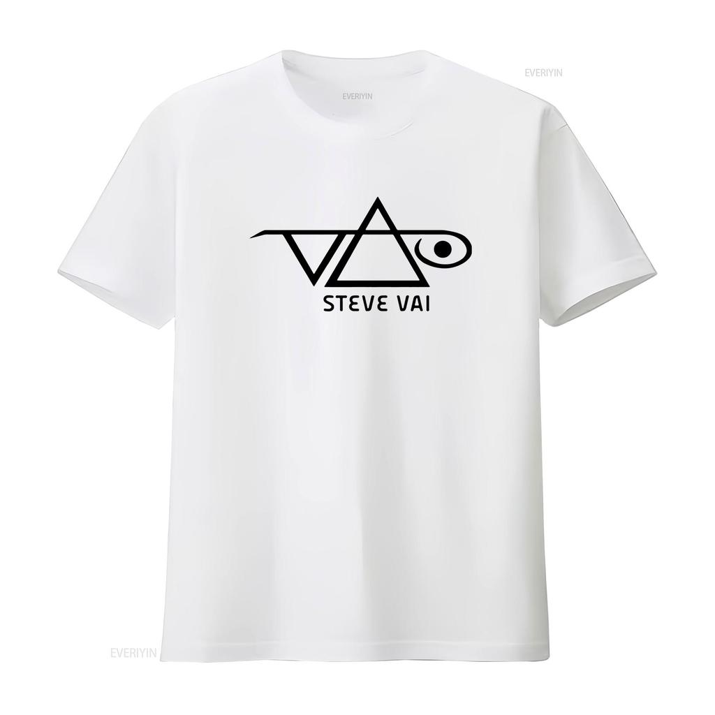 Steve Vai Logo T Shirt Licensed Rock N Roll Music Guitarist Band Black Vintage Washed Casual Designer Clothes Versatile Graphic