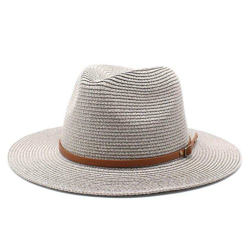 Hot Summer Sunscreen Outdoor Shade Panama Hat White Flat-brimmed Retro Jazz Top Hat Men's and Women's Hats