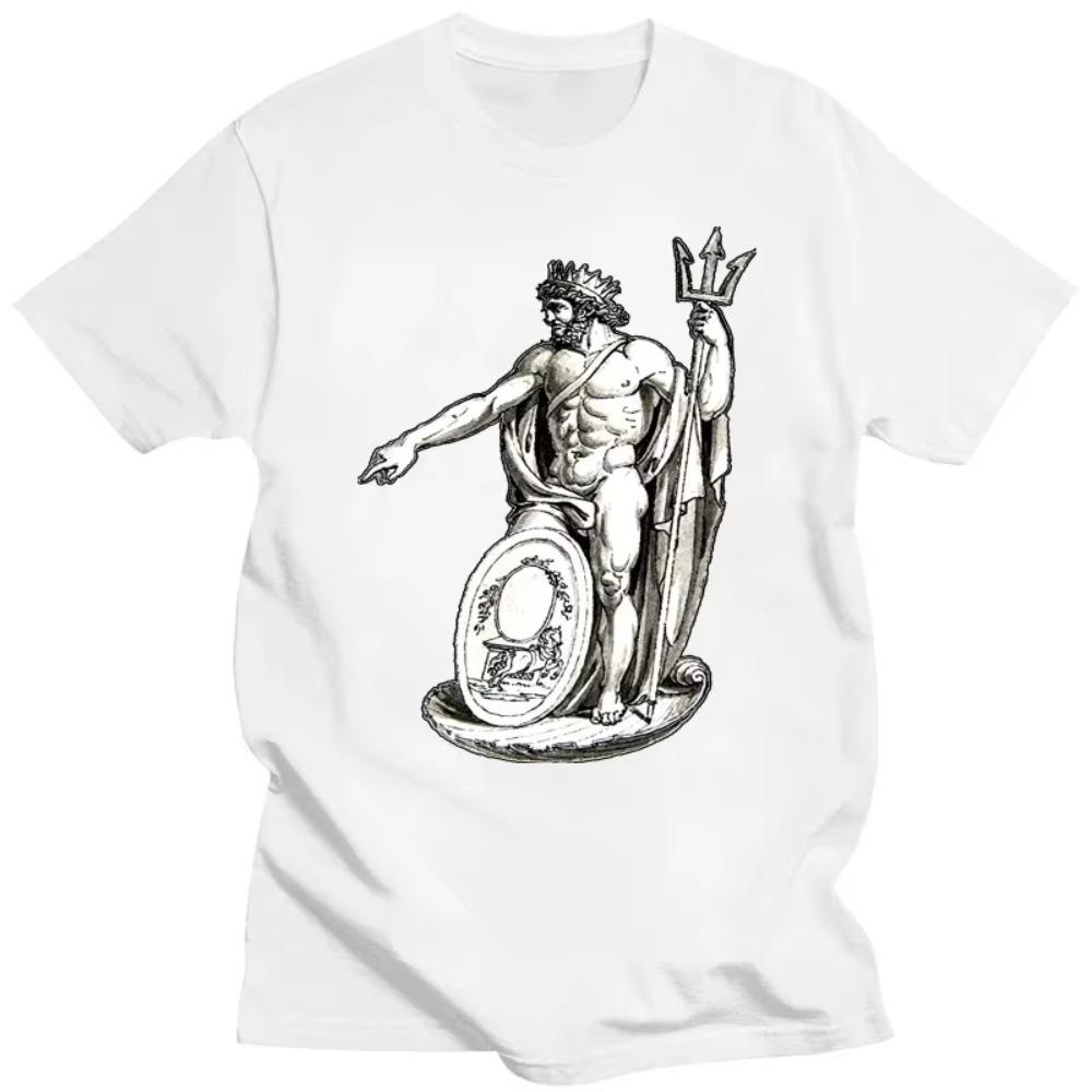 2024 Summer Hot Tee Men Clothing  Fashion Men T Shirt Poseidon  Shirt  Greek God Mythology