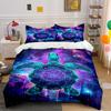 Cosmic Turtle with Galaxy Art Bedding Duvet Cover Set  (1*Duvet Cover 2*Pillowcases, without duvet insert)