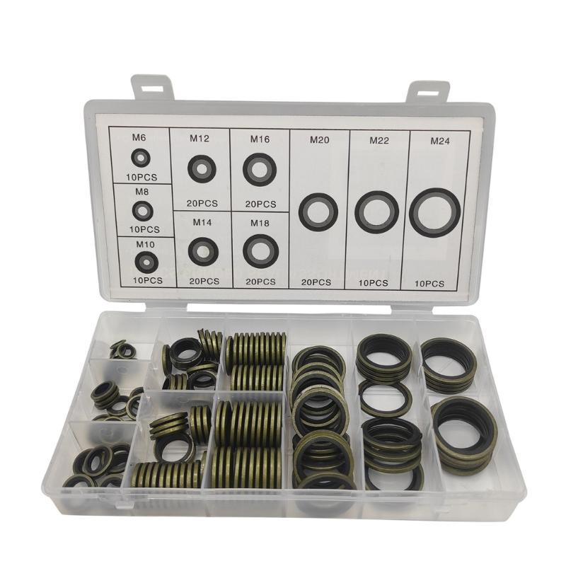 Comprehensive Rubber Gasket Set Bonded Washer Assortment Multifunction  Sealing Washer with Storage Box for Industrial