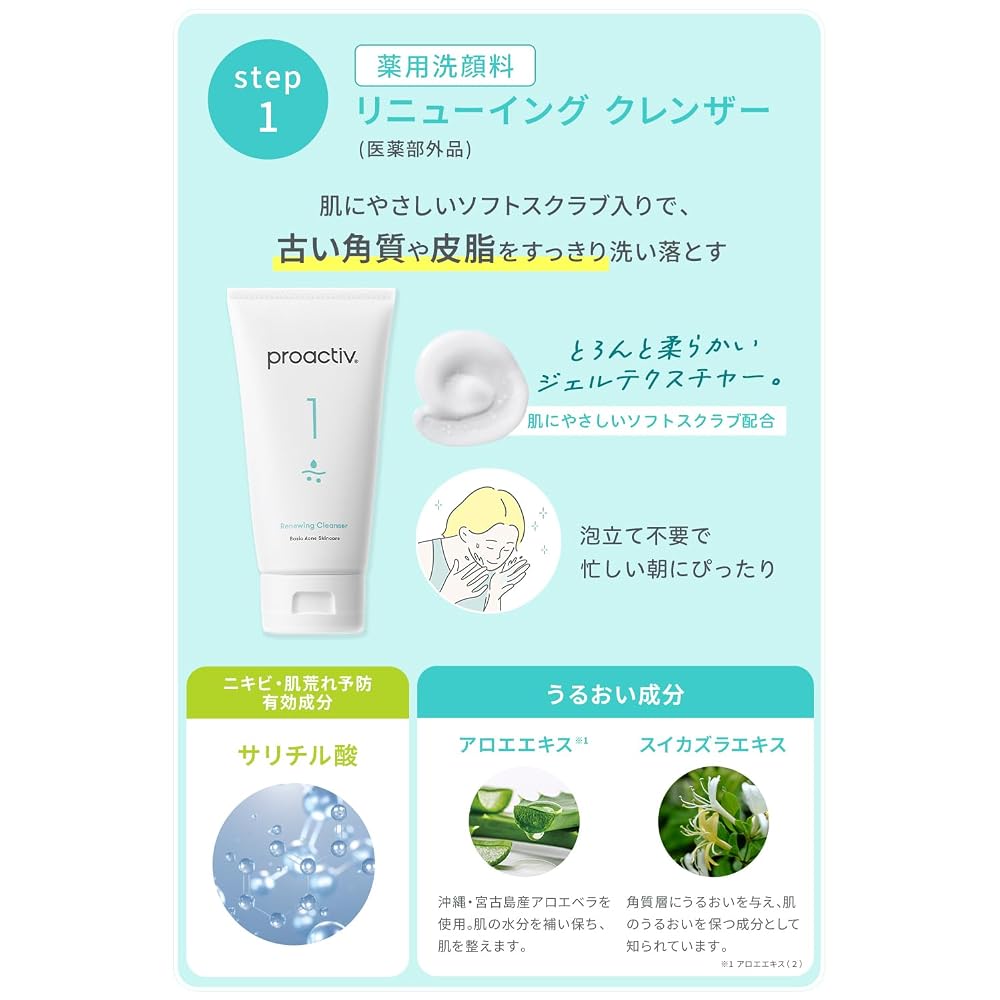 [For rough and oily skin. Prevents acne.] Proactiv Medicated Renewing Cleanser 120g x 1 bottle