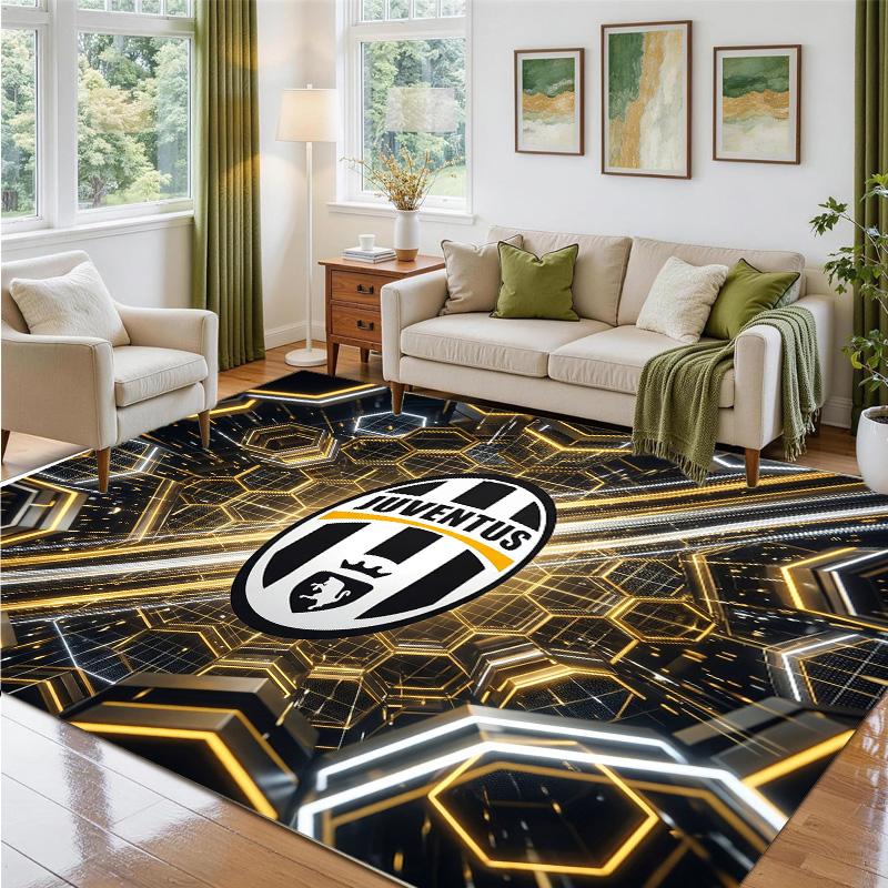 Juventus FC Design Crystal Velvet Rug Soft Decorative Mat for Bedroom Entrance