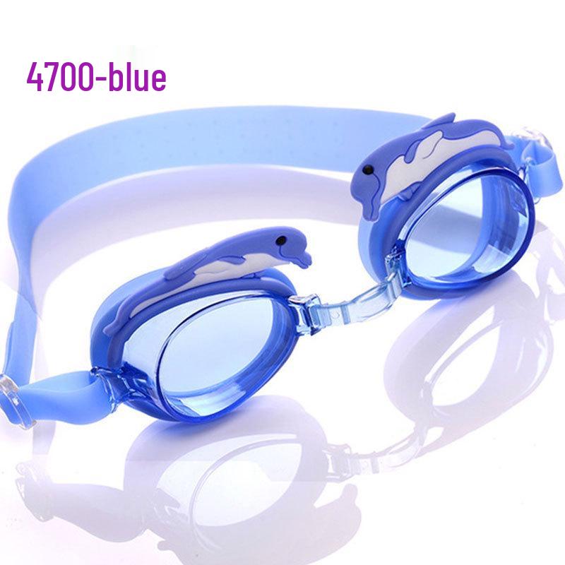 Children s Cartoon Swim Goggles with Earplugs - Crab, Bee, and Dolphin Design синего дельфина