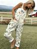 Ladies' Casual Overalls with Fashionable Sleeveless Button Design and Pockets, Suitable for Vacation and Daily Wear