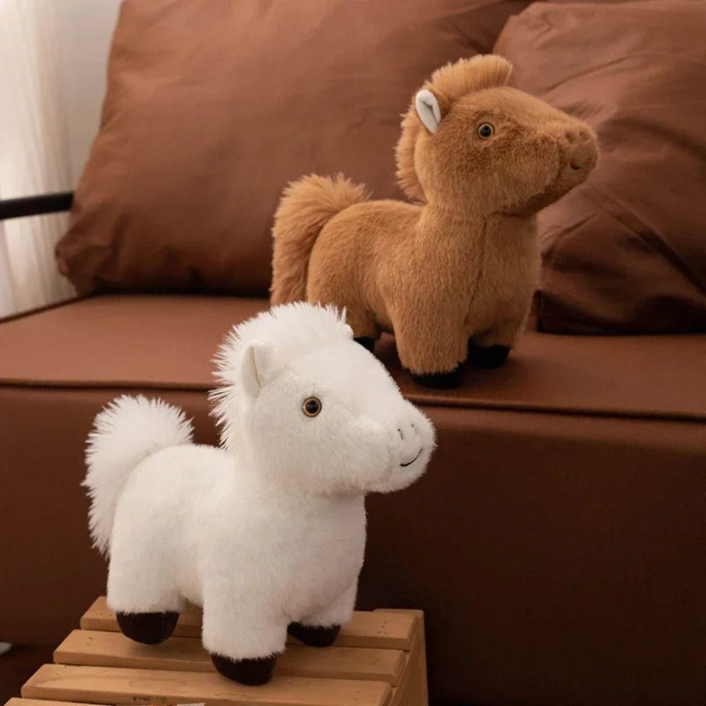 Long Mane Foal Plush Doll Stuffed Tail Cartoon Horse Stuffed Toy Horse Plush Keychain Easter Gifts