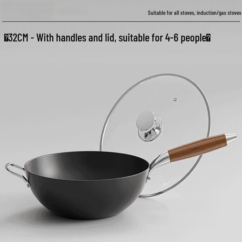 

ZISIZ Non-Stick Cast Iron Wok for All Stoves
