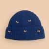 Autumn and winter cute bow simple knitted hat women warm sweet outdoor leisure pullover hat